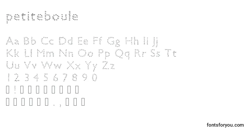 A fonte Petiteboule – alfabeto, números, caracteres especiais