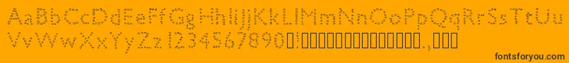 petiteboule-Schriftart – Schwarze Schriften auf orangefarbenem Hintergrund