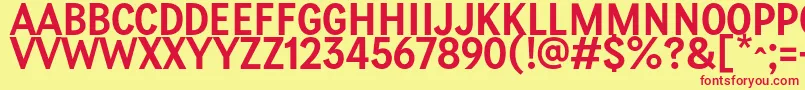 PetiteFrance Regular Font – Red Fonts on Yellow Background