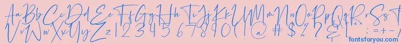 Petri Plate-Schriftart – Blaue Schriften auf rosa Hintergrund