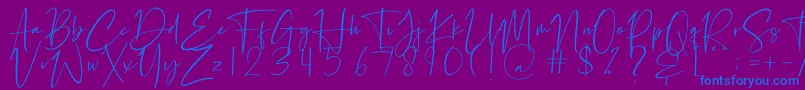 Petri Plate-Schriftart – Blaue Schriften auf violettem Hintergrund