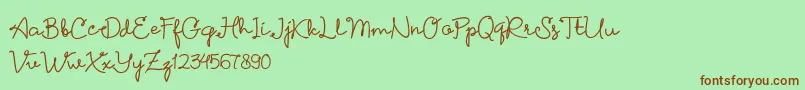 Petunia DEMO-Schriftart – Braune Schriften auf grünem Hintergrund