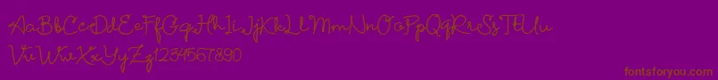 Petunia DEMO Font – Brown Fonts on Purple Background