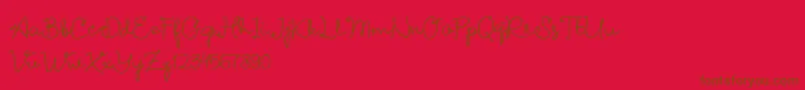 Petunia DEMO-Schriftart – Braune Schriften auf rotem Hintergrund