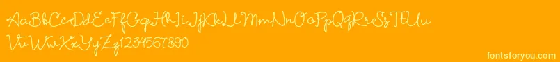 Petunia DEMO Font – Yellow Fonts on Orange Background