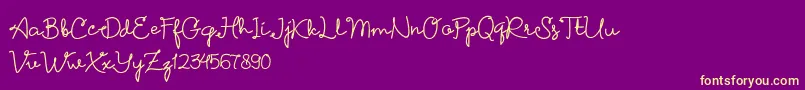 Petunia DEMO-fontti – keltaiset fontit violetilla taustalla