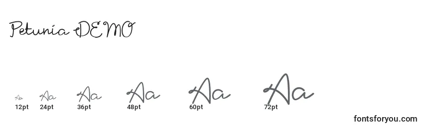 Petunia DEMO Font Sizes
