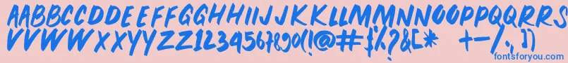 PEUNA BRUSH Font – Blue Fonts on Pink Background