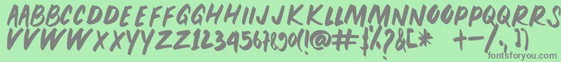 Шрифт PEUNA BRUSH – серые шрифты на зелёном фоне