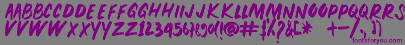PEUNA BRUSH Font – Purple Fonts on Gray Background