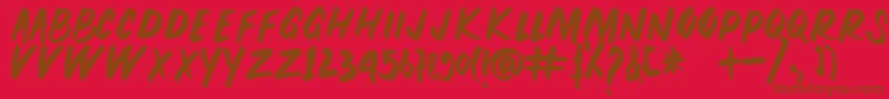 PEUNA BRUSH Font – Brown Fonts on Red Background