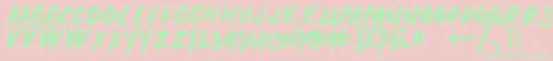 PEUNA BRUSH Font – Green Fonts on Pink Background