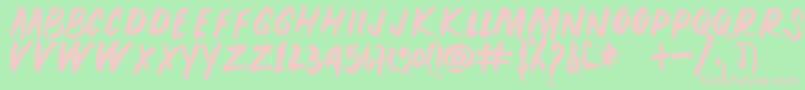 PEUNA BRUSH-fontti – vaaleanpunaiset fontit vihreällä taustalla