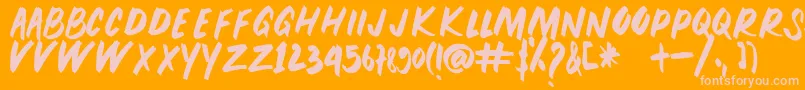 PEUNA BRUSH Font – Pink Fonts on Orange Background