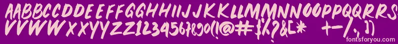 PEUNA BRUSH Font – Pink Fonts on Purple Background