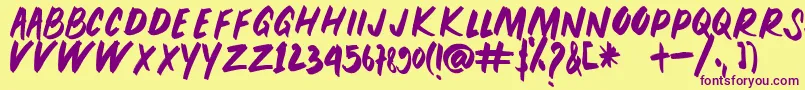 PEUNA BRUSH Font – Purple Fonts on Yellow Background