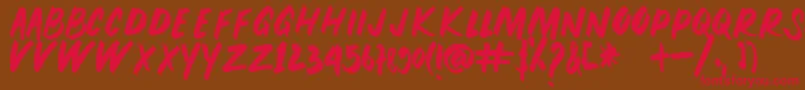 PEUNA BRUSH Font – Red Fonts on Brown Background