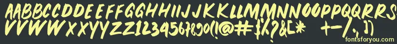 PEUNA BRUSH Font – Yellow Fonts on Black Background