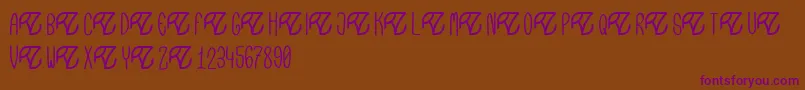Pevitta TypeFaceDemo Font – Purple Fonts on Brown Background