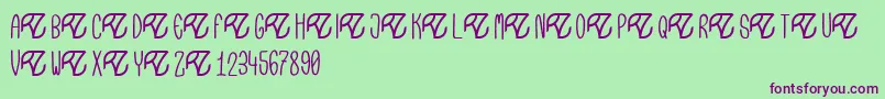 Pevitta TypeFaceDemo Font – Purple Fonts on Green Background