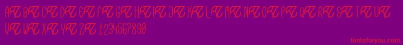 Pevitta TypeFaceDemo Font – Red Fonts on Purple Background