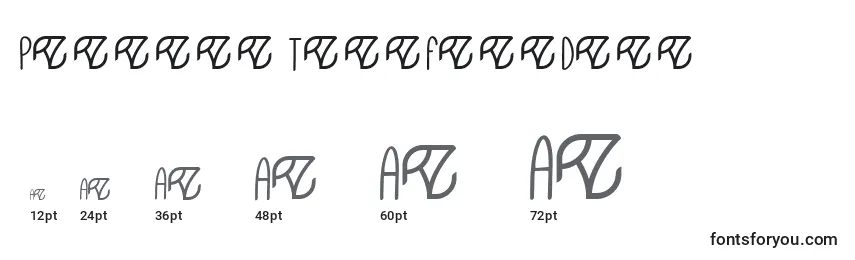 Größen der Schriftart Pevitta TypeFaceDemo