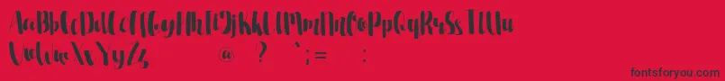 Fonte PevittaDemo – fontes pretas em um fundo vermelho