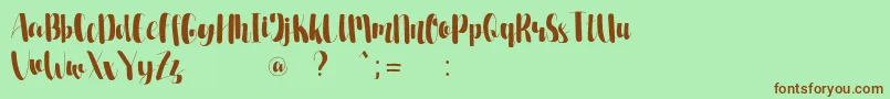 PevittaDemo Font – Brown Fonts on Green Background