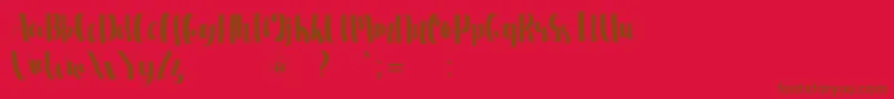 PevittaDemo Font – Brown Fonts on Red Background