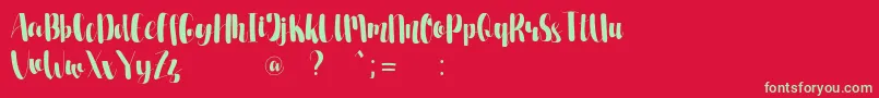 PevittaDemo Font – Green Fonts on Red Background