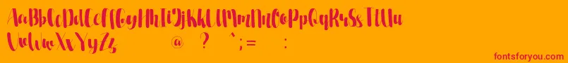 PevittaDemo Font – Red Fonts on Orange Background