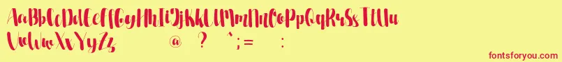 PevittaDemo Font – Red Fonts on Yellow Background