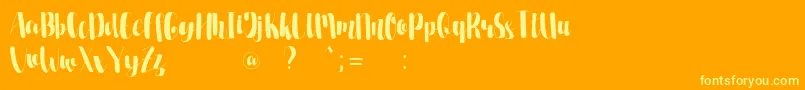 PevittaDemo-Schriftart – Gelbe Schriften auf orangefarbenem Hintergrund