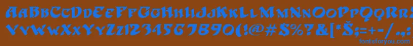 HoffmannRegular Font – Blue Fonts on Brown Background