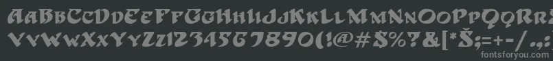 フォントHoffmannRegular – 黒い背景に灰色の文字