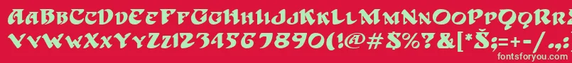 フォントHoffmannRegular – 赤い背景に緑の文字