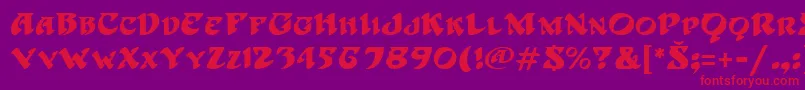 HoffmannRegular Font – Red Fonts on Purple Background