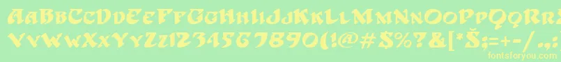 HoffmannRegular Font – Yellow Fonts on Green Background