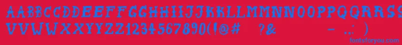 PeyoteHandwrite Font – Blue Fonts on Red Background