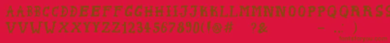 フォントPeyoteHandwrite – 赤い背景に茶色の文字