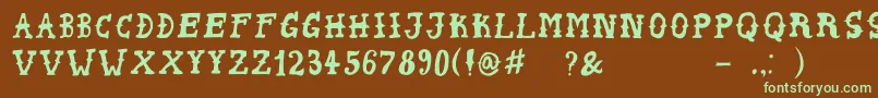 PeyoteHandwrite Font – Green Fonts on Brown Background