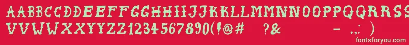 PeyoteHandwrite Font – Green Fonts on Red Background