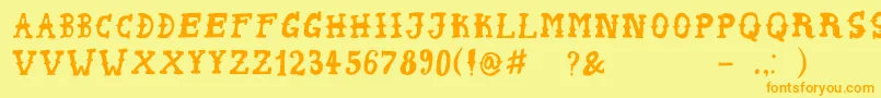 PeyoteHandwrite Font – Orange Fonts on Yellow Background