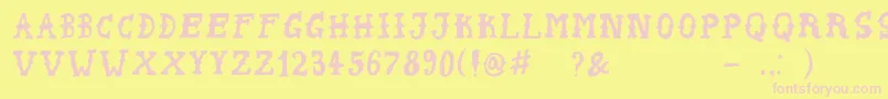 PeyoteHandwrite Font – Pink Fonts on Yellow Background