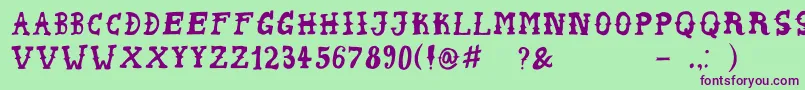 Czcionka PeyoteHandwrite – fioletowe czcionki na zielonym tle