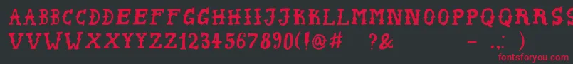 PeyoteHandwrite Font – Red Fonts on Black Background
