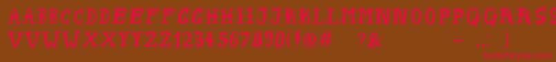 PeyoteHandwrite Font – Red Fonts on Brown Background
