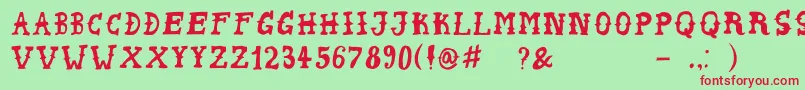 PeyoteHandwrite Font – Red Fonts on Green Background