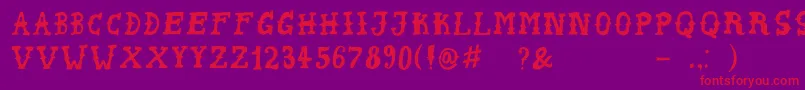 PeyoteHandwrite-fontti – punaiset fontit violetilla taustalla