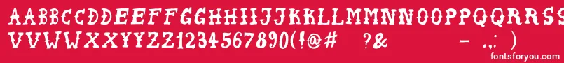 PeyoteHandwrite Font – White Fonts on Red Background